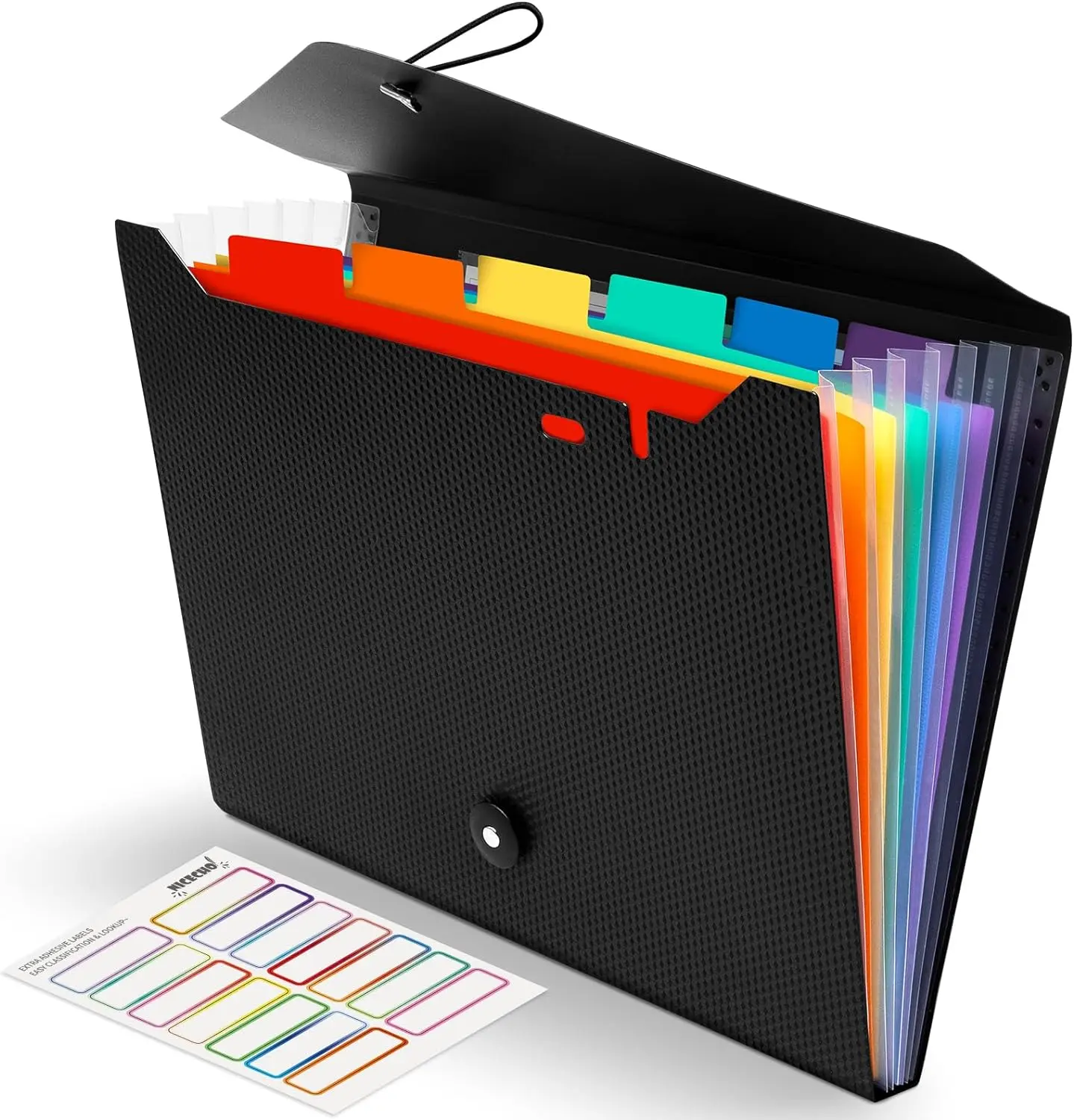 Expanding File Folder, 7 Pockets Accordion File Organizer, A4 Letter Size Paper Document Receipt Organizer Accordian Filing Folder for Classroom, Home, Office and Travel
