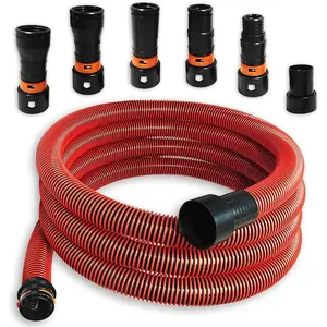 16FT Shop Vac Hose, Dust Collection Hose Kit for &Shop Vacuums System with 6 Adapters for Woodworking Power Tool & Sander, Compatible with festool///ryobi/makita, etc  Multi-Brands