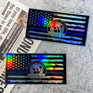 Thin Blue Line Code 4 Law Enforcement Edition Car Sticker, 3 Counts/set Waterproof Vinyl Decals for Cars, Trucks, Windows, Laptops, Motorcycles, Universal Car Sticker