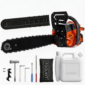 52cc 2-Stroke Gas Chainsaw Tool Set – 18-Inch Bar, Non-Slip Handle, Heavy-Duty Wood Cutting, Tree Felling, Versatile for Farm & Ranch – 5200 Orange