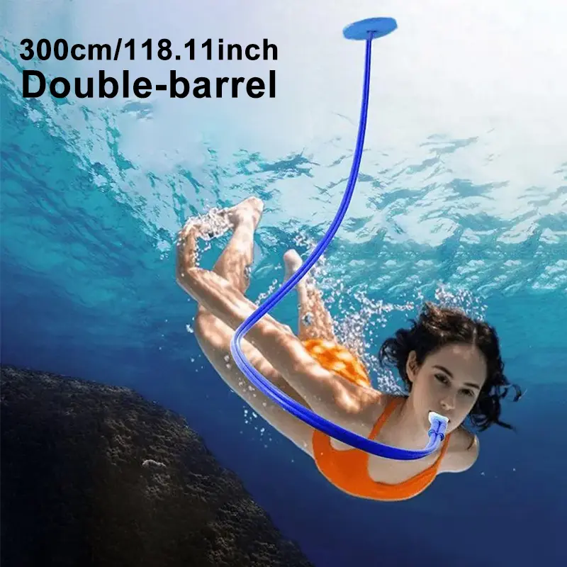 Dual Tube Snorkel, Leakproof Underwater Breathing Tube, Soft Silicone Breathing Gear for Adults Beginners, Snorkeling Gear, Ideal for Swimming & Diving