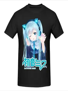 Hatsune Miku animation peripheral pure cotton short-sleeved kawaii two-dimensional Japanese student clothes round neck T-shirt