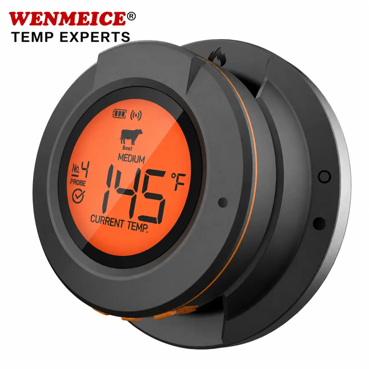 Smart Bluetooth Meat Thermometer with 2 Probes, App Control, Large LCD Display, Wireless Kitchenware for BBQ Grill & Smoker Monitoring