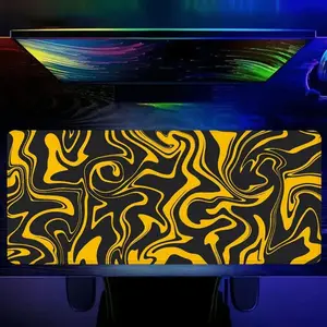 Abstract Swirl Pattern Mouse Pad, Rectangle Gaming Mouse Pad, Non-Slip Rubber Base Stitched Edge Desk Keyboard Mouse Pad for Home Office