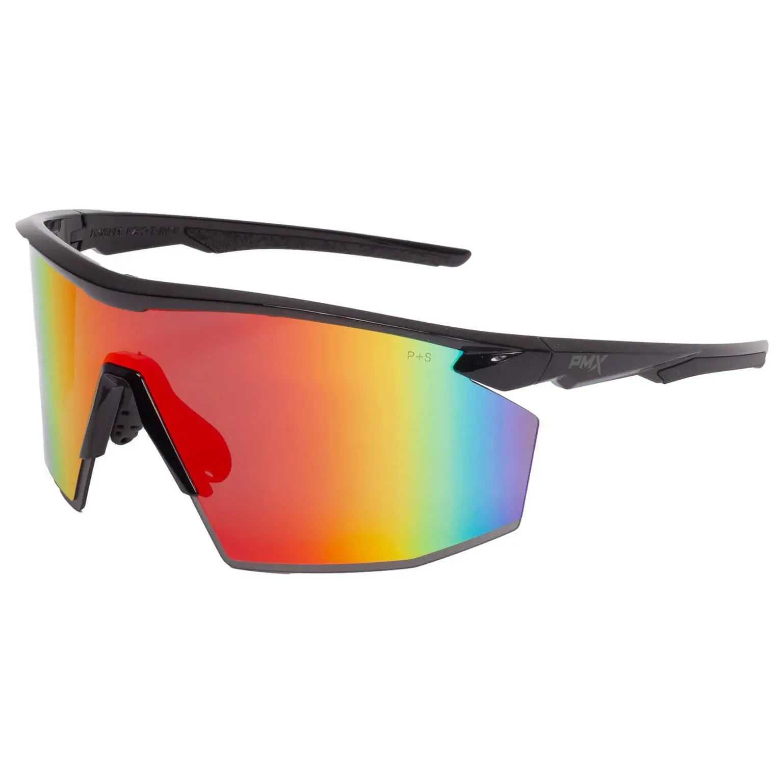 Pyramex PMXSpec Protective Eyewear - Shiny Black Frame, Spectrum Mirror Anti-Fog Lenses, Z87 Rated, Eyeglass Compatible, Customizable Safety Gear