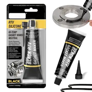 Black RTV  Sealant,  Gasket Maker, High Temp Up to 600F, Sensor Safe, Oil Resistance Flexible for Automotive, Engine, Gearboxes, 3 oz