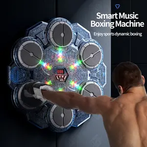 Smart Bluetooth-compatible Music Boxing Machine with Gloves, LED Lights Vibration, 9 Speed Settings, Wall-Mounted Punching Bag, Boxing Speed Trainer for Home Gym Training