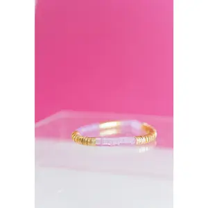 purple acrylic + gold 6mm