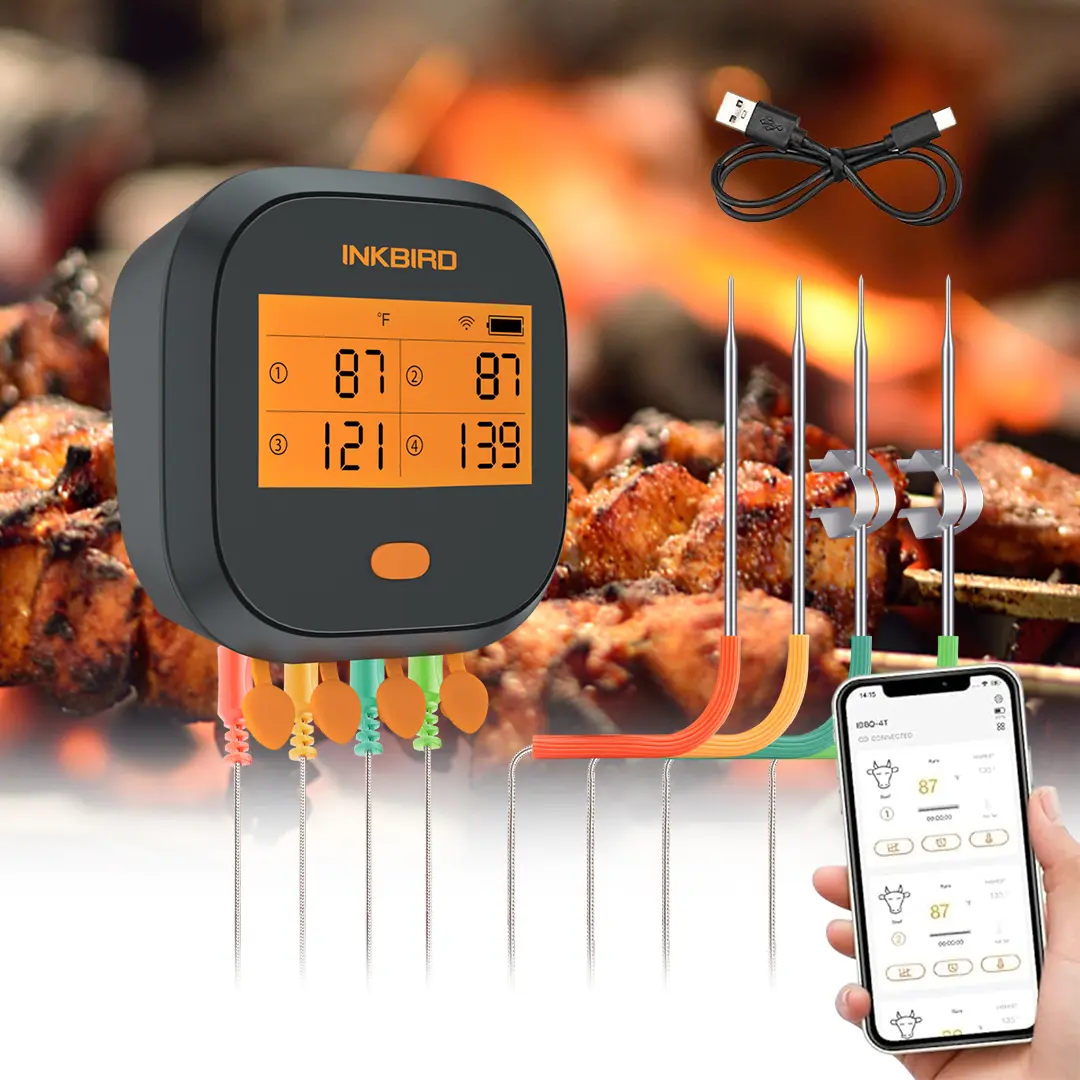 Inkbird meat thermometer,barbecue cooking thermometer, smart digital remote with WIFI, suitable for barbecue, frying, kitchenUtensils Grill Measuring tiktokshopspringglowup