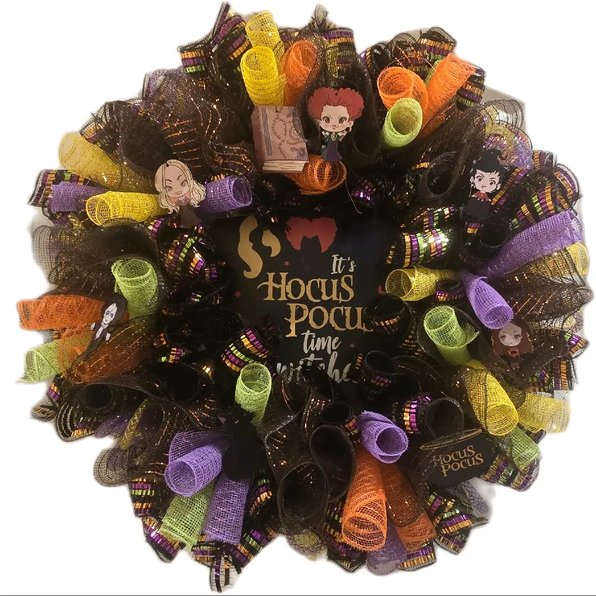 Hocus Pocus Halloween Door Wreath - One of a Kind Decorative Hanging