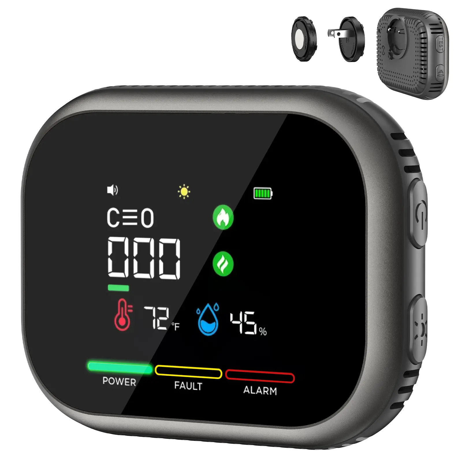 VASAIKO 6-in-1 Portable Detector with Temperature Humidity Sensors Plug-and-Play Design High-Definition Display Accurate Alerts Ideal for Kitchen Garage RVs Apartments Summervibes sohochic