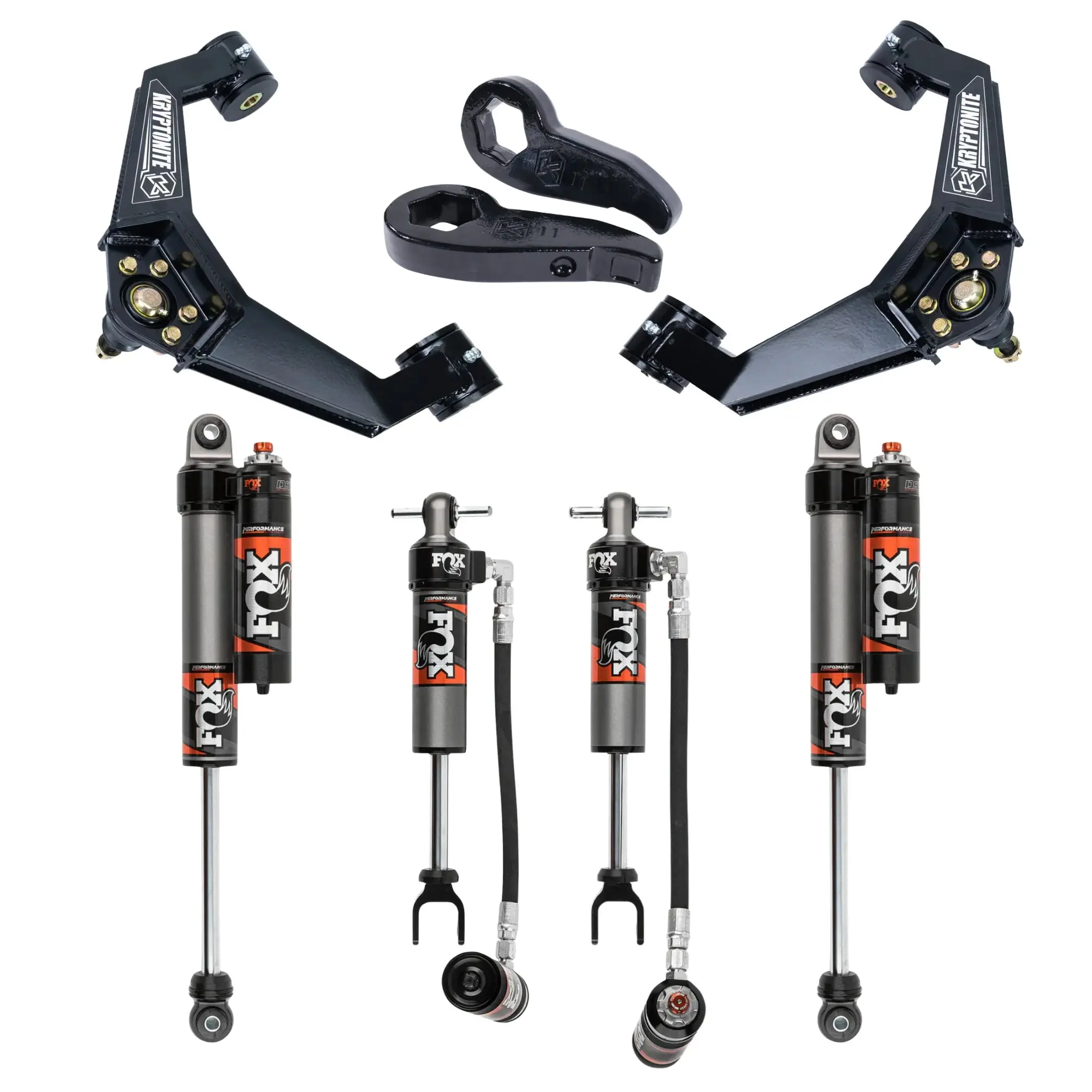 Kryptonite Stage 3 Leveling Kit with Fox 2.5 Performance Elite Shocks for 2020-2026 Chevy/GMC 2500HD/3500HD