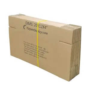 FixtureDisplays® 20 Pack 20 X 12 X 4" Shipping Boxes, Singlewall B Flute Cardboard Box for Shipping, Mailing, Packaging and Storage, Custom Size & Print Welcome 20X12X4-20PK-NF