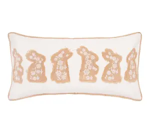 Easter Bunnies Throw Pillow by Valerie