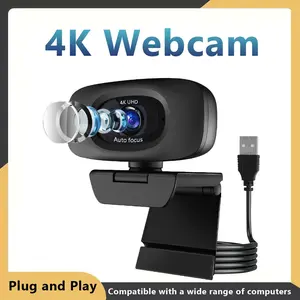 4K/2K Webcam, UHD 8MP Equipped Autofocus Webcam with Microphone, Privacy Cover, Plug Play USB Computer Web Camera for Pro Streaming/Online Teaching/Video Calling/Zoom/Skype