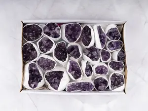 Natural Amethyst Clusters Full Flats, "AAA" Quality Raw Amethyst Healing Crystals, Uruguayan Purple Amethyst Geode, Select From Flat Options