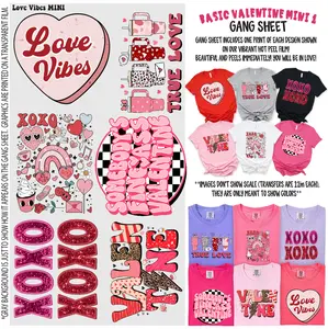 “Love Vibes” Valentine DTF Transfer Collection on HOT PEEL Film 22x40in - Delicate Designs for Valentine's Day Tees, Hoodies & More