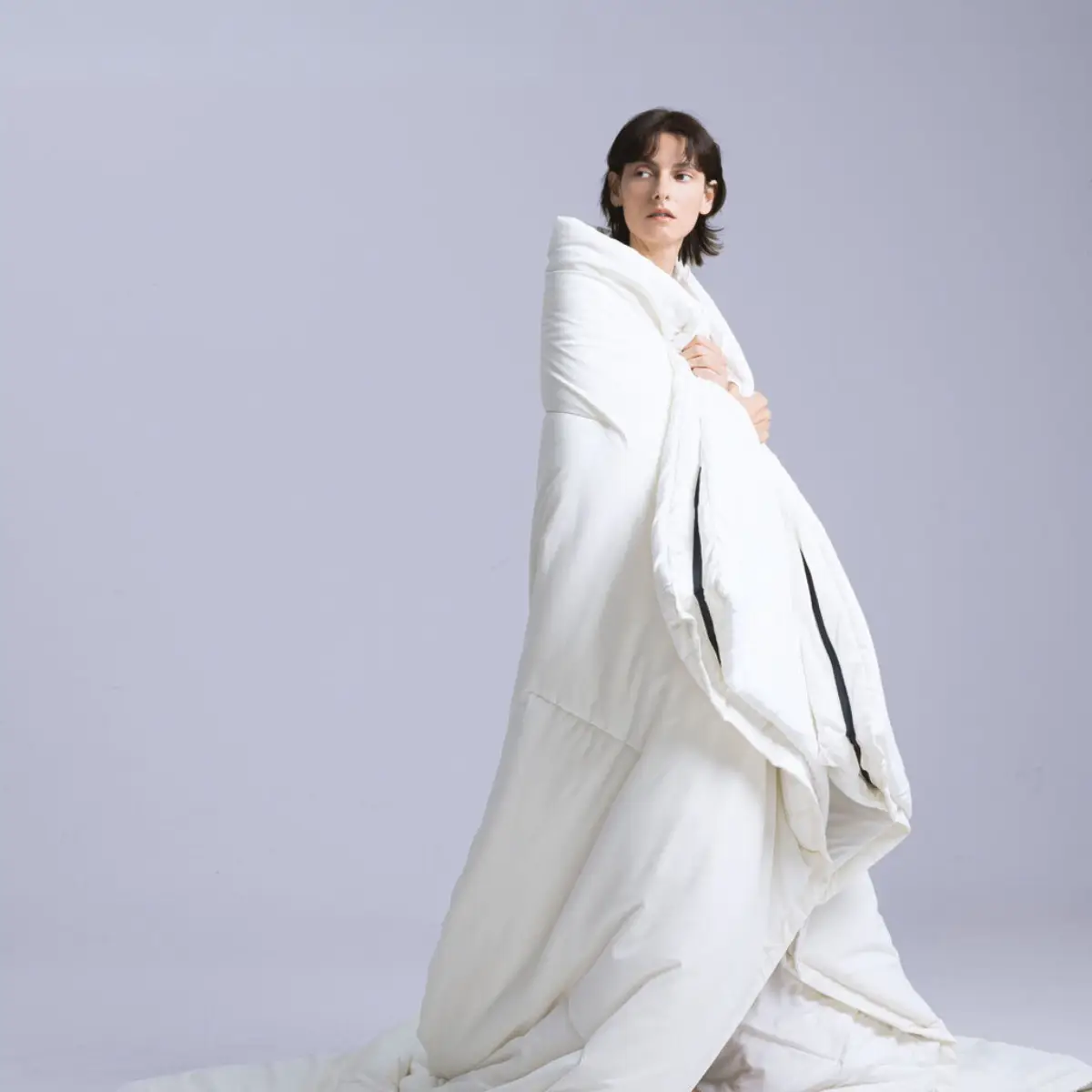 Temperature Controlling Comforter White: Machine-Washable, Built-In Duvet Cover, Hypoallergenic Year-Round Comforter