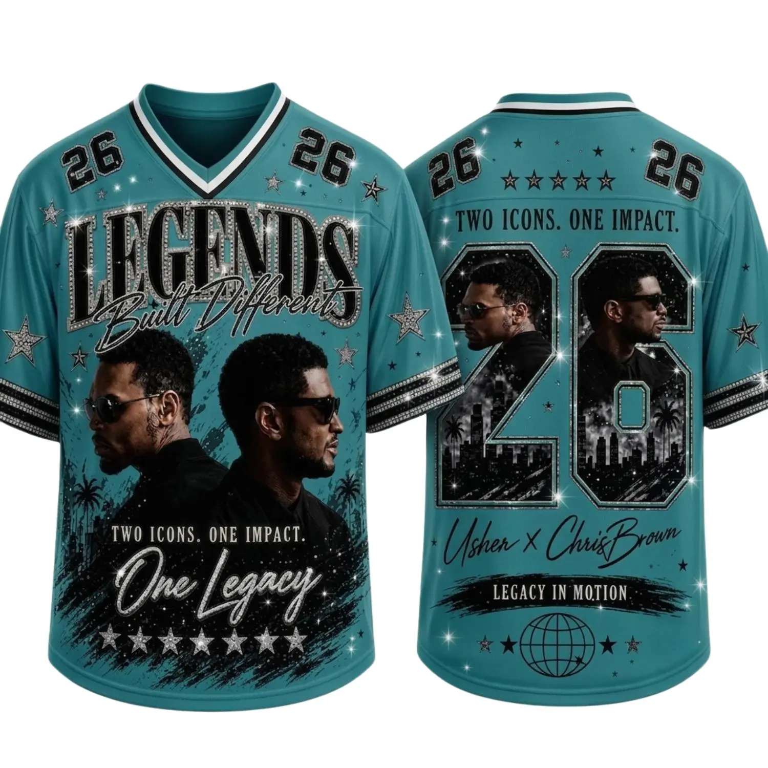 R&B Legends Football Jerseys, Concert Shirt, Music Concert Outfits, 2026 Tour Fan Apparel