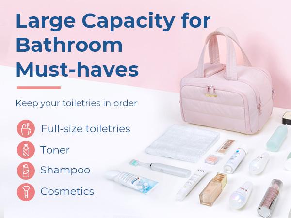 BAGSMART Crush 4-in-1 Puffy Multi-Functional Toiletry Bag for Women – Large Capacity Travel Organizer with 4 Compartments Outdoorfun Makeup Pouch TikTokShopHolidayHaul