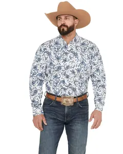 Rodeo Men's Clothing Paisley Print Long Sleeve Button-Down Western Shirt - Ps300l-3008