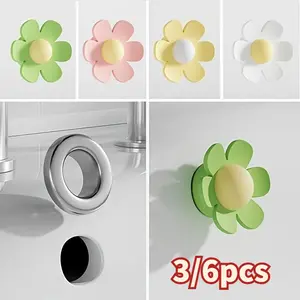 Silicone Faucet Drain Plug Set, Durable Flower Design Overflow Stopper, Easy Installation for Kitchen & Bathroom Sinks, Bathroom Accessories, Prevents Water Leaks