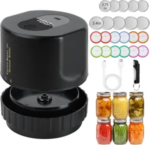 Portable electric can vacuum sealing machine set, one-click start for super strong vacuum preservation, a long-term food storage wonder, with firm sealing, anti-slip and no leakage