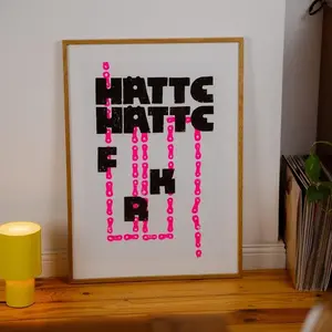 If Only If Bicycle Chain - Linocut Cycling Poster Abstract