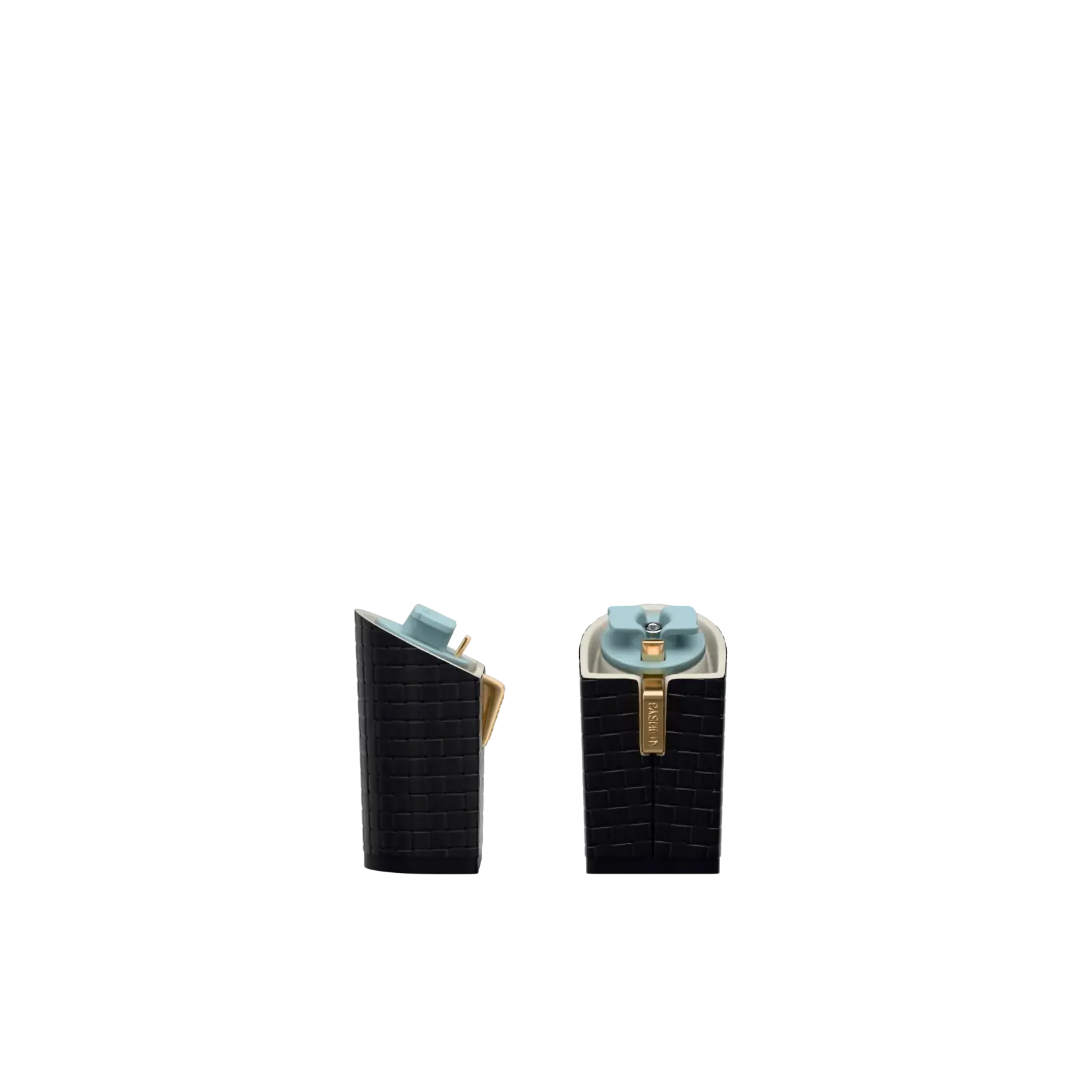 Block Heel Kit 4 Coal Woven Leather