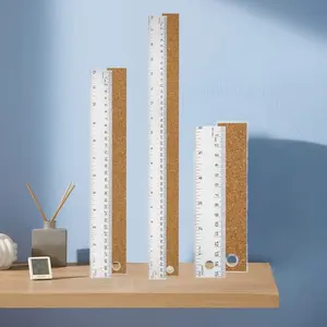 6/ 12/ 18 Inch Metal Stainless Steel Rulers, with Cork Backing Non Slip Straight Edge Ruler, for School Office Engineering Woodworking Tools