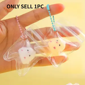 Cute Plastic Chicken Charm Pendant, Eyes Transparent Hanging Decor, Lightweight Durable Bag Keychain Accessory, Handmade Keychain, Keychain For Bags