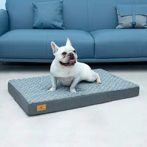 CT005 Premium Orthopedic Memory Foam Dog Bed for Large Dogs with Plush Fabric Cover and Anti-slip Bottom Ideal for Comfort and Support