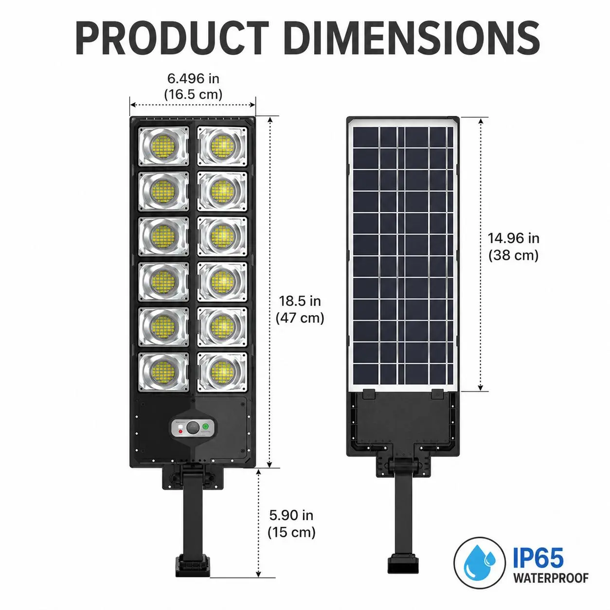 Solar Street Light Outdoor with Motion Sensor, Remote Control Dusk to Dawn LED Security Flood Light for Yard, Garden, Driveway and Parking Lot, 1 Count, Motion Sensored Lights, Solar Floodlight