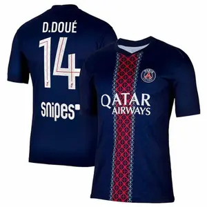 Unisex Soccer Jersey Personalized Name & Number Football Shirt Unisex Breathable Fan Style Tee 2025/2026 Home Navy