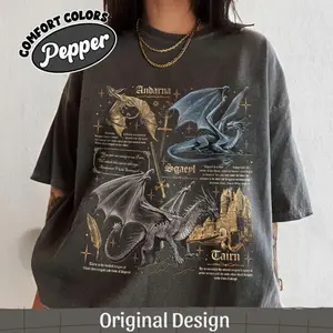 Fourth Wing Dragons Comfort Colors Shirt, Tairn Andarna Sgaeyl TShirt, Basgiath War College Tee, Dragon Rider Shirt, Bookish Gifts