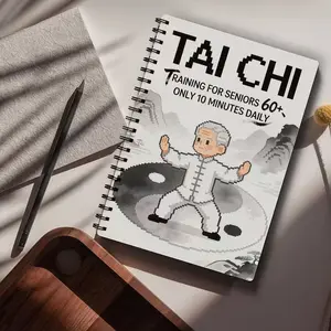 Senior Tai Chi Training Guide, 10-Minute Daily Exercise Notebook, Gentle Fitness for Seniors, Health & Wellness Gift for Parents