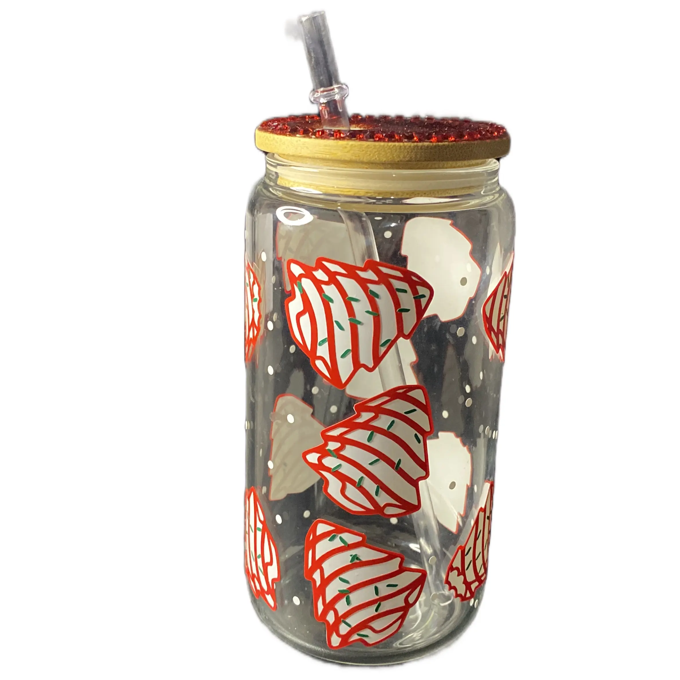 Christmas Cakes Glass Cup - Perfect for Drinks this Festive Season - Bottles, Drinkware cute viral unique glassware glasses with lids bow beercan starterkit