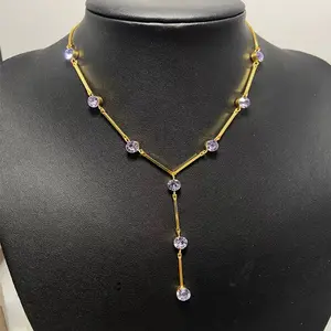 LisiZen Luxury Long Necklace for Women, Chic Minimalist Collarbone Chain, Elegant Statement Fashion Jewelry, Autumn Winter Trend Accessory DZXL3405 SpringStatements