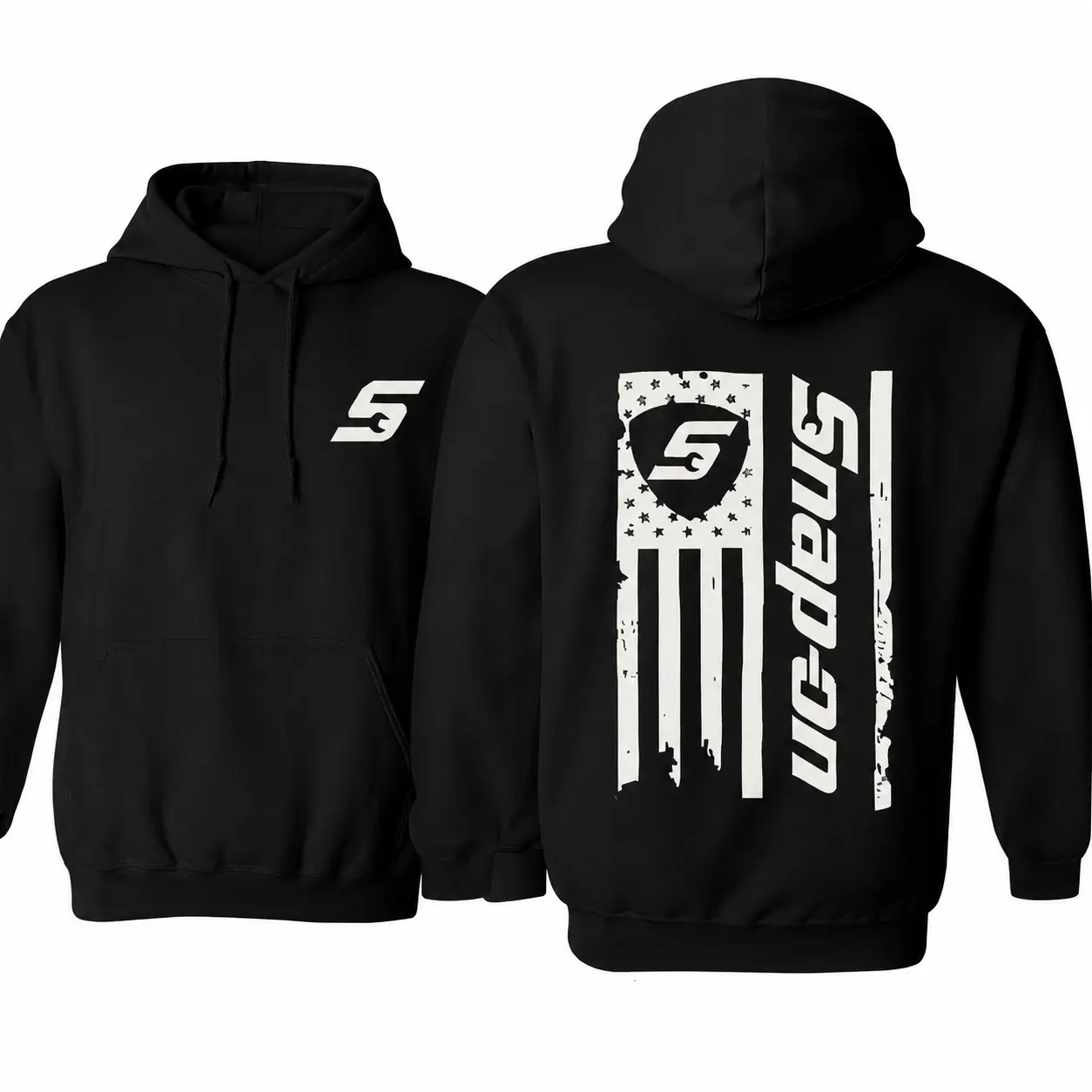 Men's American Flag Hoodie Tops, 2-Sided Graphic Long Sleeve Heavyweight Cotton Pullover, Everyday Casual Streetwear Style Sweatshirt, Gift For Men