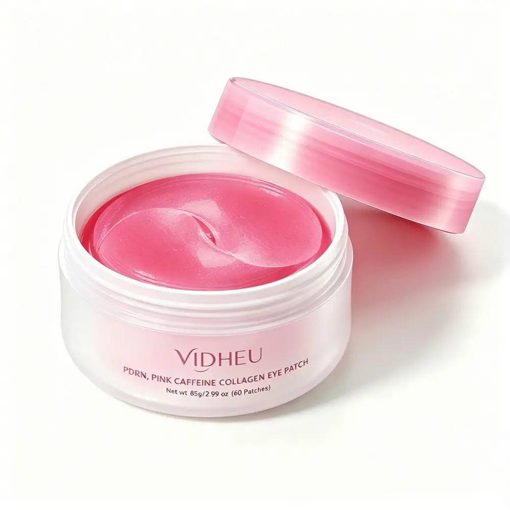 VIDHEU PDRN Collagen Peptide Eye Patches | Depuff Puffy Eyes, Smooth Wrinkles & Smile Lines, Korean Hydrogel Eye Mask 60ea