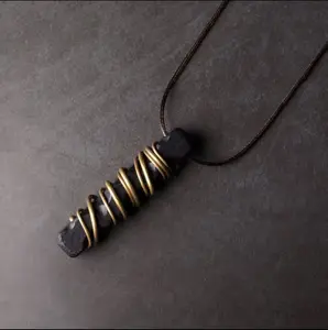 Tibetan Ebony Wood Copper Necklace Unisex Spiritual Necklace Grounding Necklace Protection Necklace