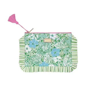 Lilly Pulitzer Ruffle Pouch, Mint Condition Burst of Joy