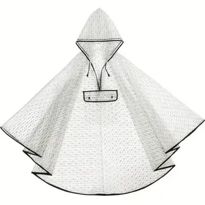 Lightweight Transparent Rain Poncho, Reusable Waterproof Cape with Hood, Ideal for Daily Commute, Hiking, Travel & Theme Parks, EVA Waterproof Raincoat