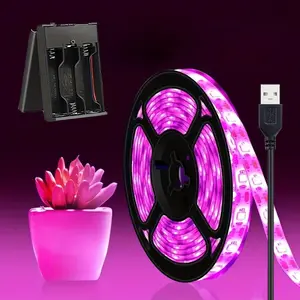 Plant Growth LED Light Strip, USB Plug & Play Plant Growth LED Light Strip with Power Bank Box, Suitable for Small Gardens, Balconies, Plant Growth Photosynthesis