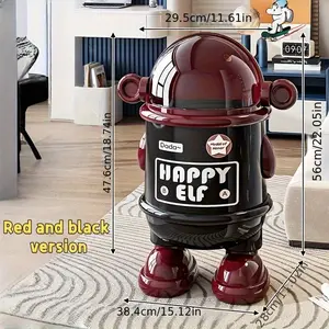 New trash can, large capacity with lid for household creativity, good-looking special astronaut trash can with lid, cartoon appearance, sliding or rotating to open the lid, easy to operate. Not only trash can, but also practical storage container