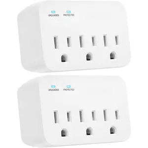 Refrigerator Surge Protector, 3 Outlet Heavy Duty Appliance Surge Protector with High Joules for Fridge, Microwave, Washing Machine, Garage Door, 1200J, 1875 Watts, 3 Prong, ETL Listed- 2 Pack