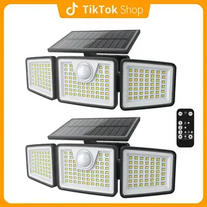 2-Pack 3-Head Solar Outdoor LED Security Lights, 2500LM Motion Sensor Spotlights, 270° Wide-Angle, IP65 Waterproof for Garage, LED Solar Outdoor Fixtures, Led Lights, Solar Outdoor Lights