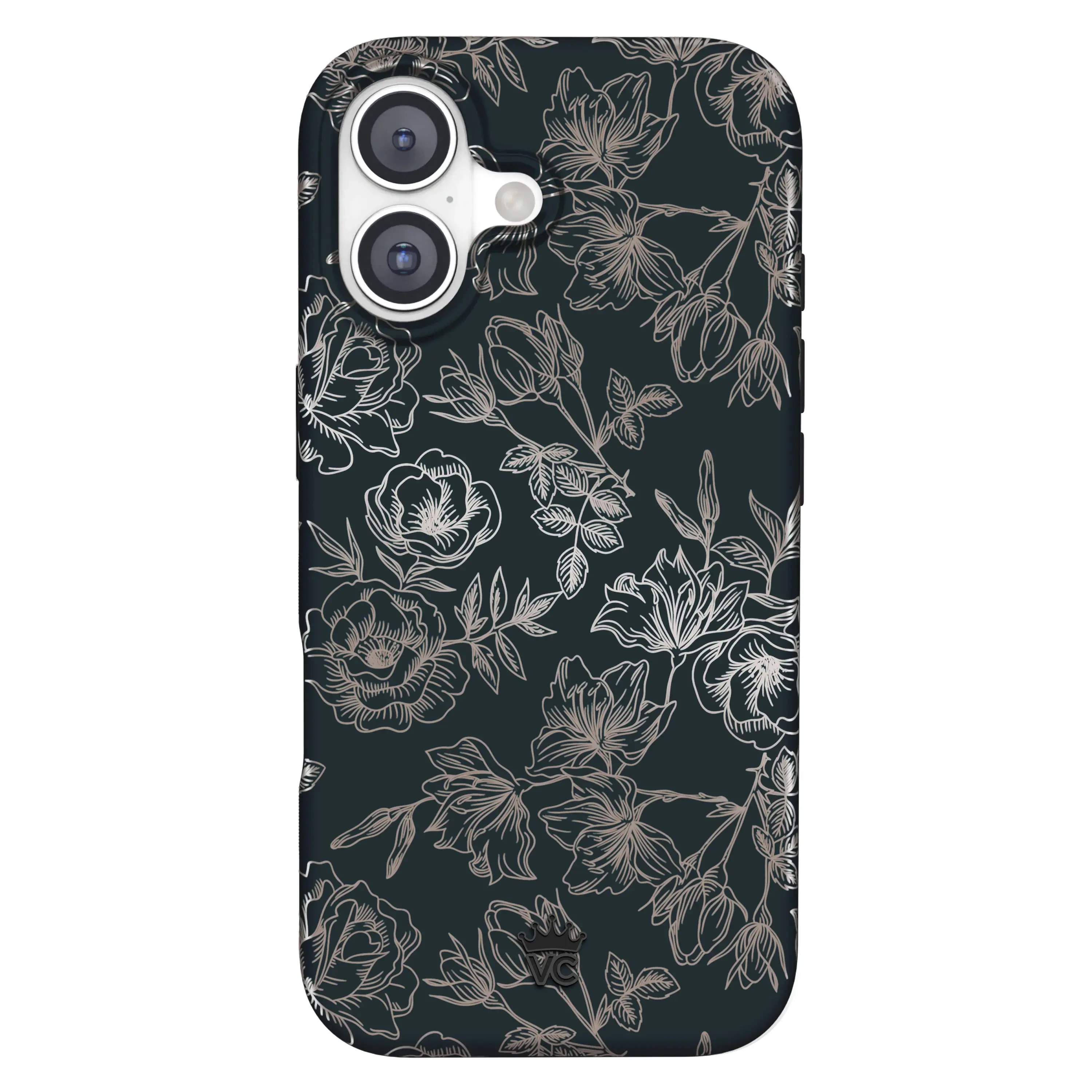 Floral Rose Gold Chrome iPhone Case