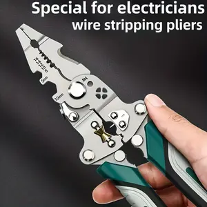 1pc foldable multifunctional wire stripping pliers+wire stripping folding knife, one pliers is multi-purpose, wire stripping and wire cutting functions, professional electrician tools, household gadgets, Wirecutters, Hand Tools, DIY Tools, Hardware