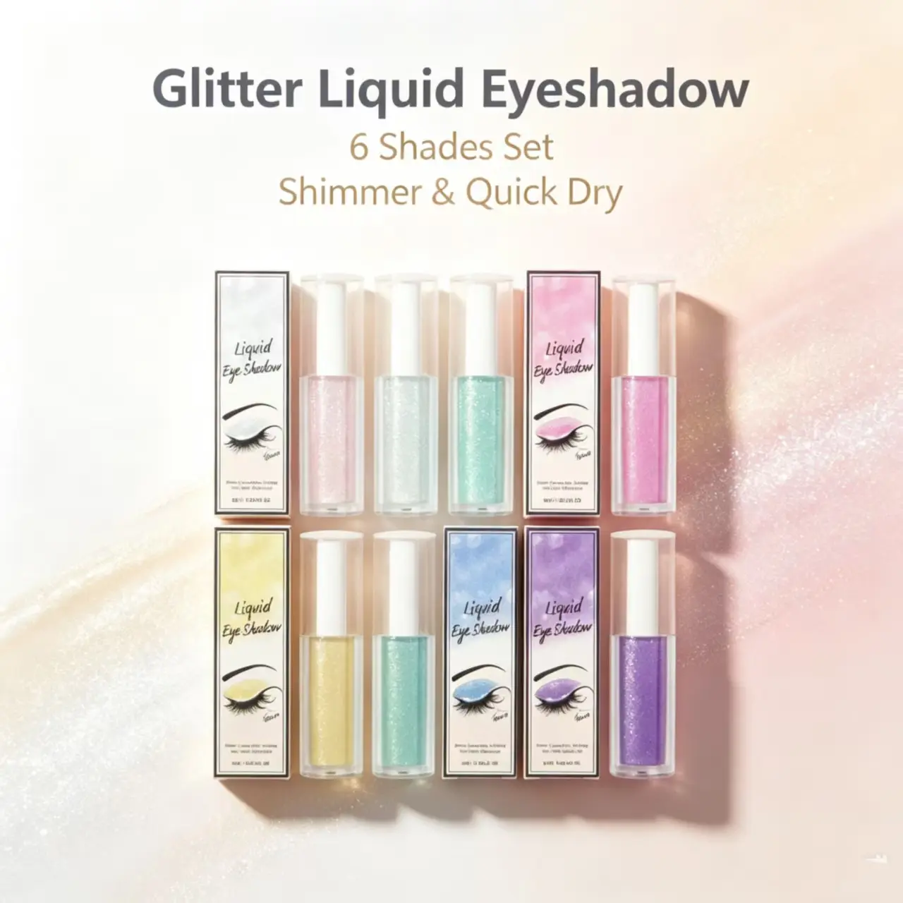 Waterproof Liquid Pearl Glitter Eyeshadow, Quick Dry Non-Flying Sparkle Liquid Eye Makeup, Luminous Shining Liquid Shadow For Party Stage Makeup